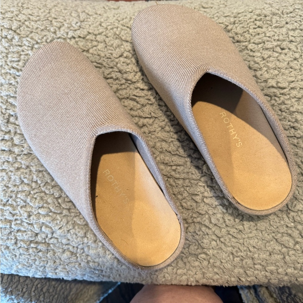 Rothy's Tan Slippers Minimalist Design